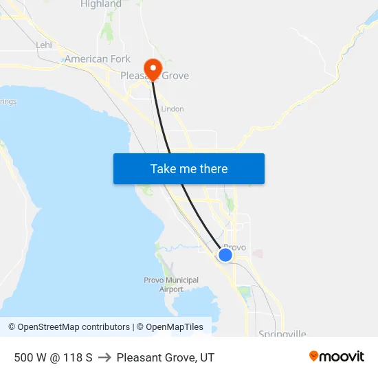 500 W @ 118 S to Pleasant Grove, UT map