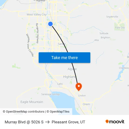 Murray Blvd @ 5026 S to Pleasant Grove, UT map