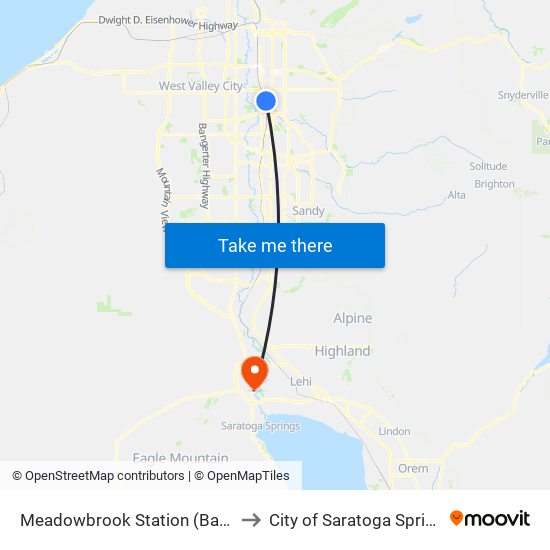 Meadowbrook Station (Bay B) to City of Saratoga Springs map