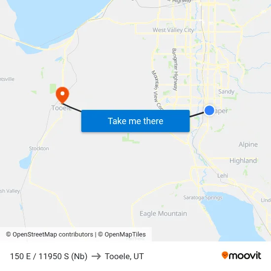 150 E / 11950 S (Nb) to Tooele, UT map