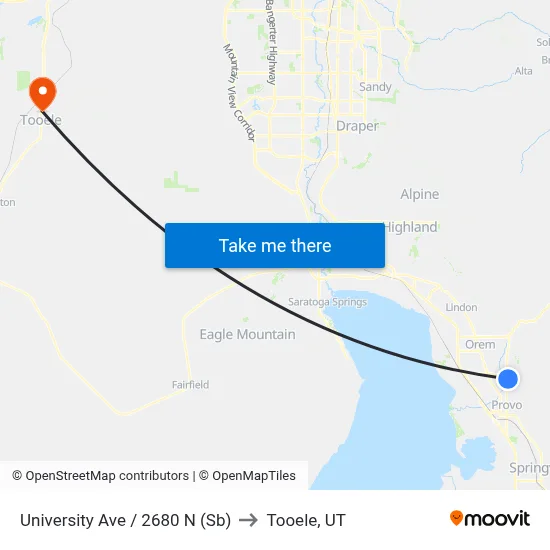 University Ave / 2680 N (Sb) to Tooele, UT map