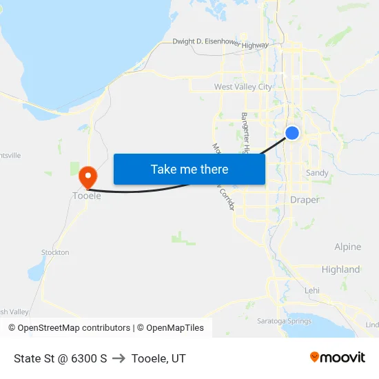 State St @ 6300 S to Tooele, UT map