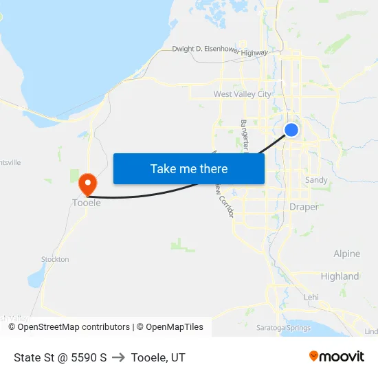 State St / 5600 S (Sb) to Tooele, UT map