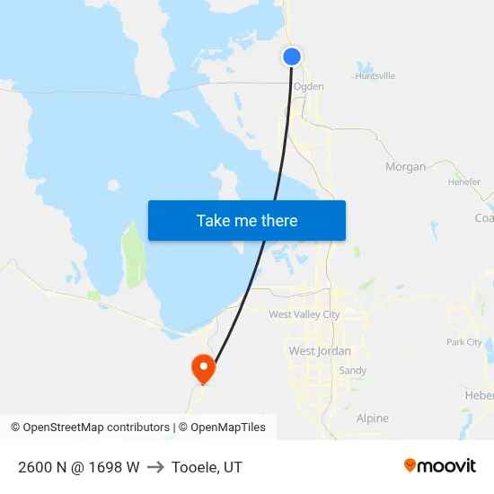 2600 N @ 1698 W to Tooele, UT map