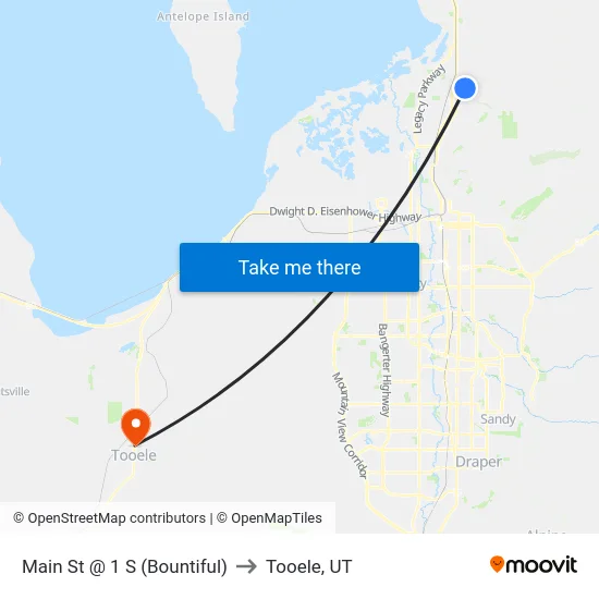 Main St @ 1 S    (Bountiful) to Tooele, UT map