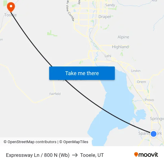 Expressway Ln / 800 N (Wb) to Tooele, UT map