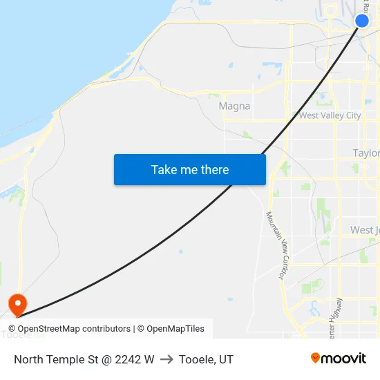 North Temple St @ 2242 W to Tooele, UT map