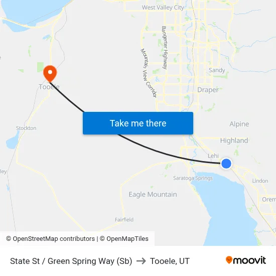 State St / Green Spring Way (Sb) to Tooele, UT map