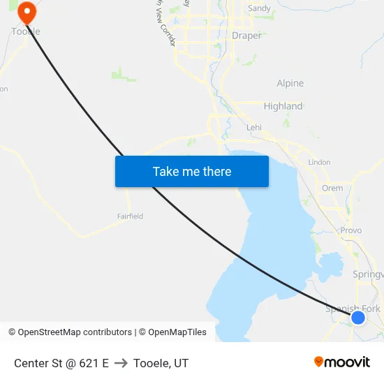 Center St @ 621 E to Tooele, UT map