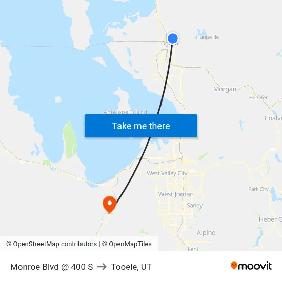 Monroe Blvd @ 400 S to Tooele, UT map
