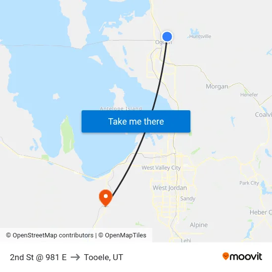 2nd St @ 981 E to Tooele, UT map
