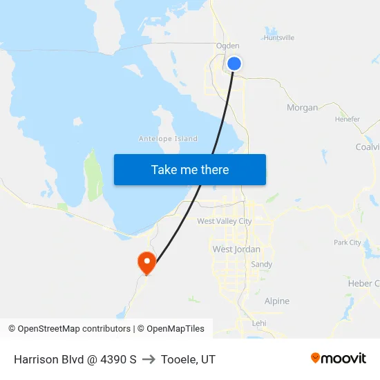 Harrison Blvd @ 4390 S to Tooele, UT map
