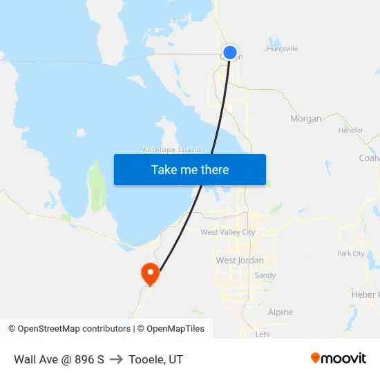 Wall Ave @ 896 S to Tooele, UT map