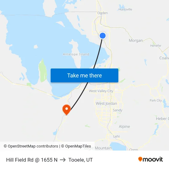 Hill Field Rd @ 1655 N to Tooele, UT map