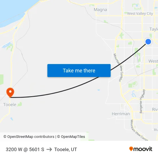 3200 W @ 5601 S to Tooele, UT map
