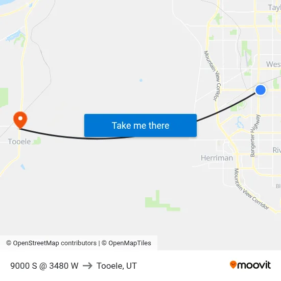 9000 S @ 3480 W to Tooele, UT map