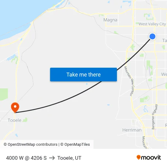 4000 W @ 4206 S to Tooele, UT map