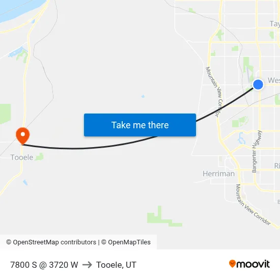 7800 S @ 3720 W to Tooele, UT map