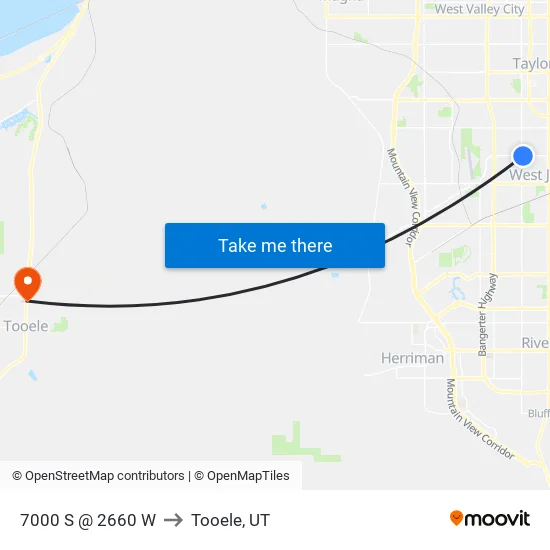 7000 S @ 2660 W to Tooele, UT map
