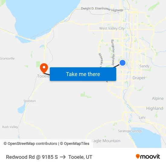 Redwood Rd @ 9185 S to Tooele, UT map