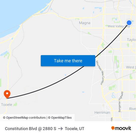 Constitution Blvd @ 2880 S to Tooele, UT map