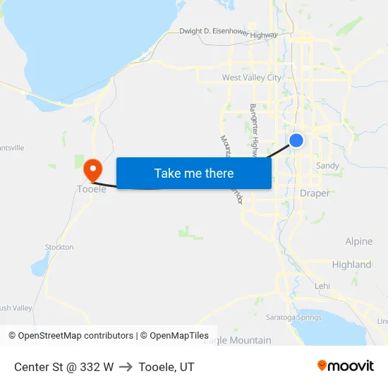 Center St @ 332 W to Tooele, UT map