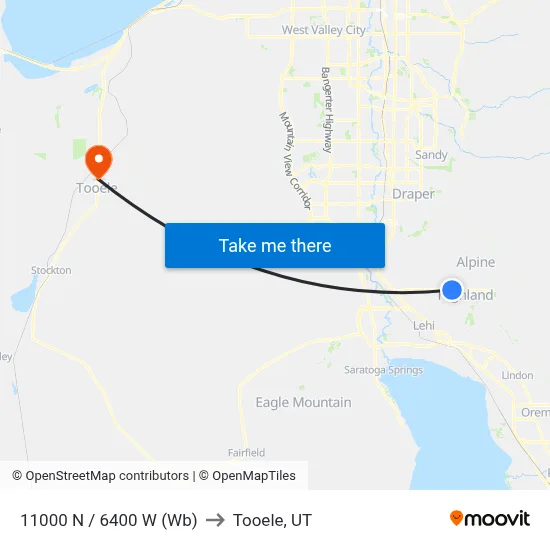 11000 N / 6400 W (Wb) to Tooele, UT map