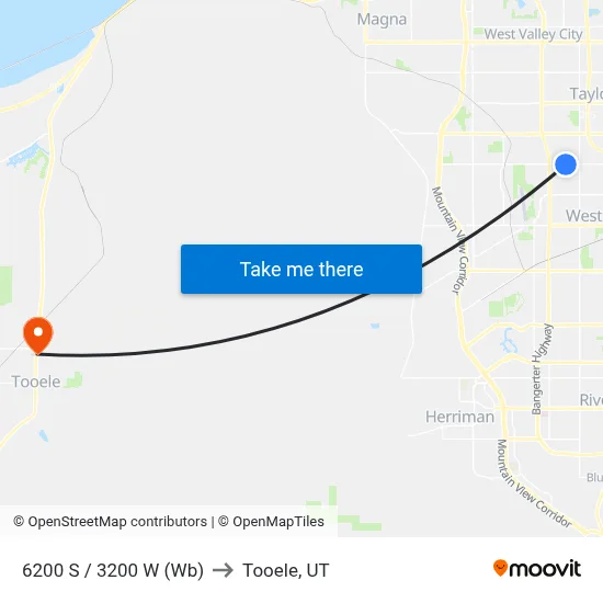 6200 S / 3200 W (Wb) to Tooele, UT map
