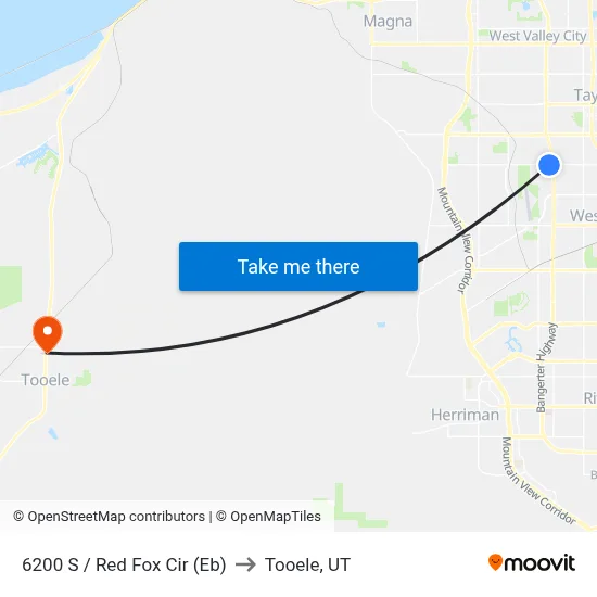 6200 S / Red Fox Cir (Eb) to Tooele, UT map