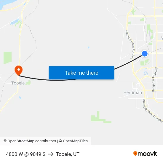 4800 W @ 9049 S to Tooele, UT map