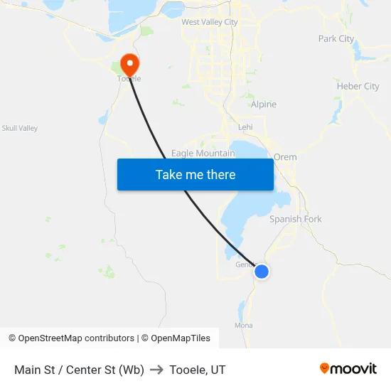 Main St / Center St (Wb) to Tooele, UT map
