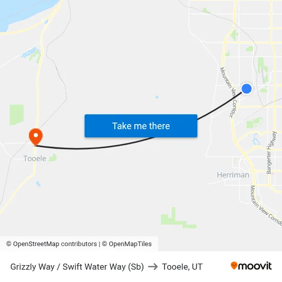 Grizzly Way / Swift Water Way (Sb) to Tooele, UT map
