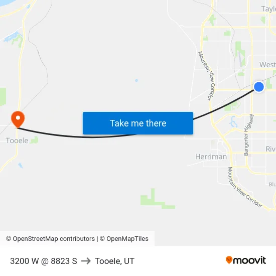 3200 W @ 8823 S to Tooele, UT map