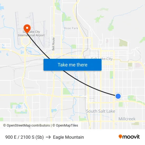 900 E / 2100 S (Sb) to Eagle Mountain map