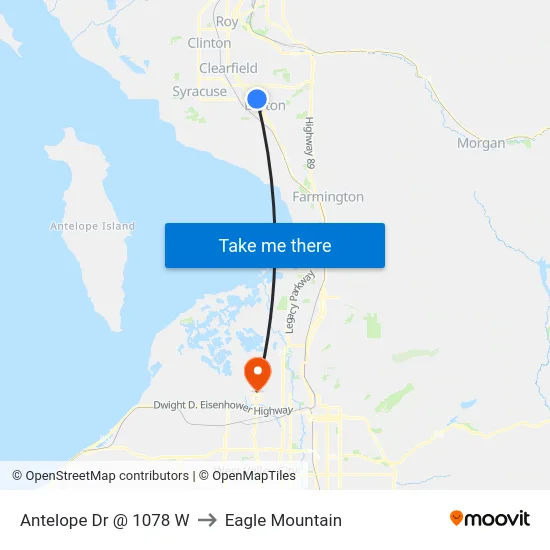 Antelope Dr @ 1078 W to Eagle Mountain map