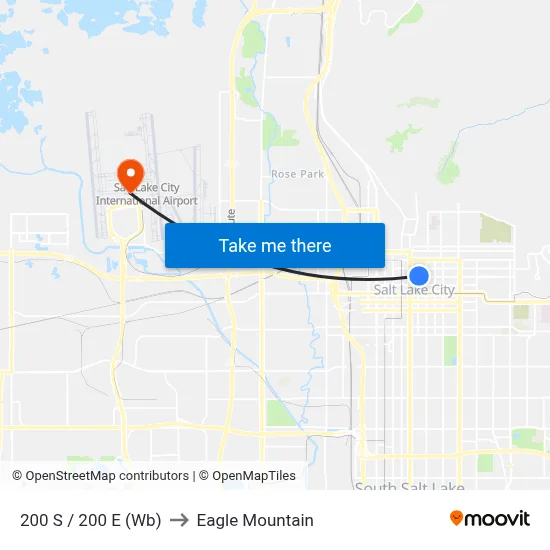200 S / 200 E (Wb) to Eagle Mountain map