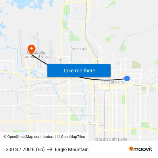200 S / 700 E (Eb) to Eagle Mountain map