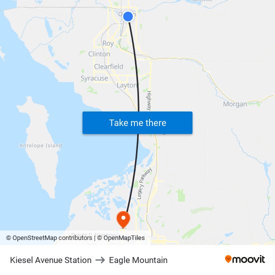 Kiesel Avenue Station to Eagle Mountain map