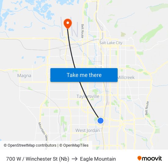 700 W / Winchester St (Nb) to Eagle Mountain map