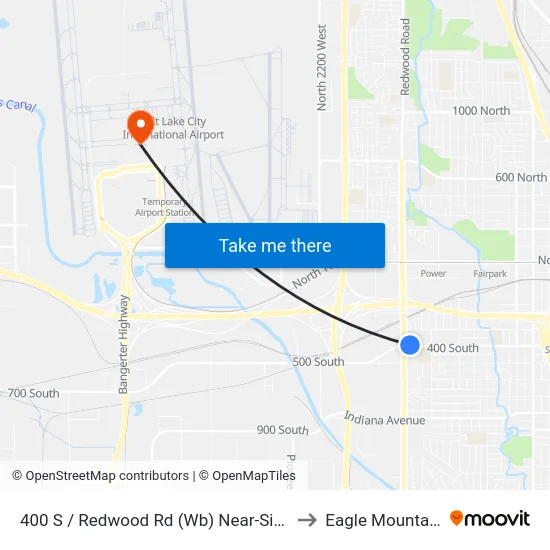 400 S / Redwood Rd (Wb) Near-Side to Eagle Mountain map