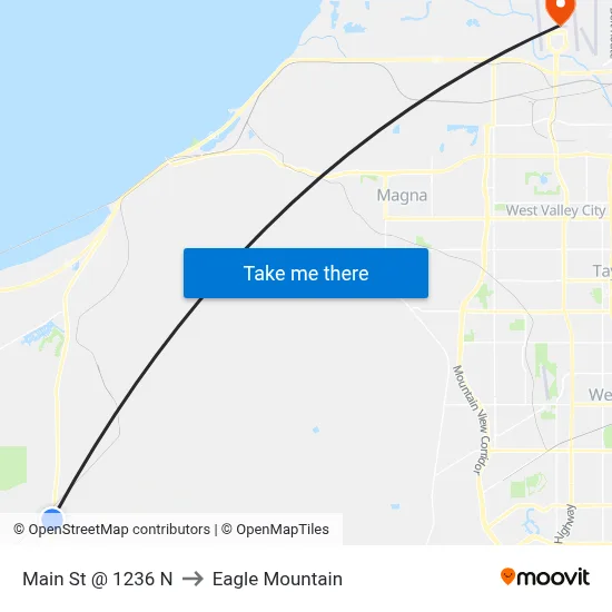 Main St @ 1236 N to Eagle Mountain map