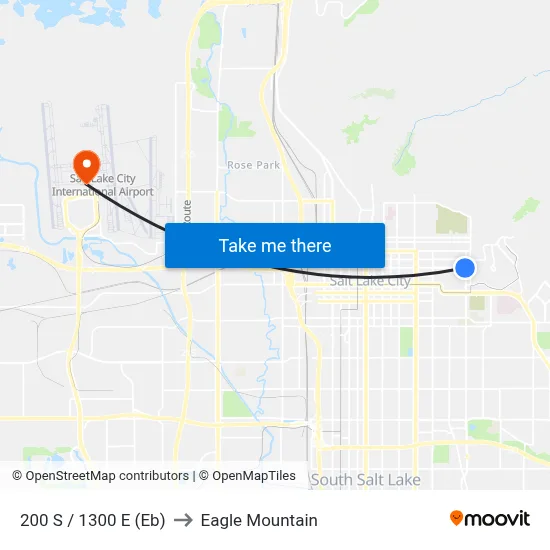 200 S / 1300 E (Eb) to Eagle Mountain map