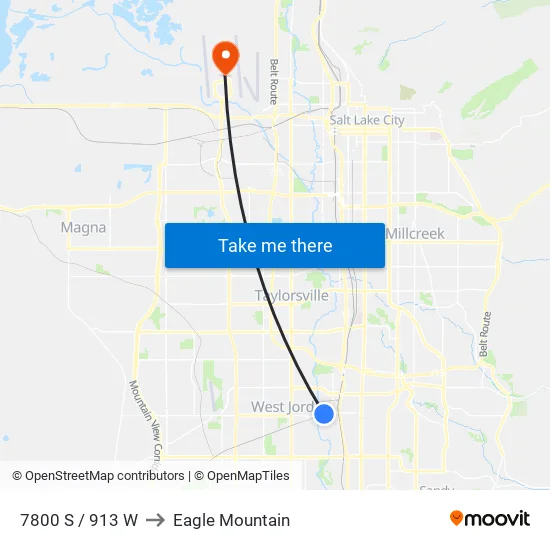 7800 S / 913 W to Eagle Mountain map