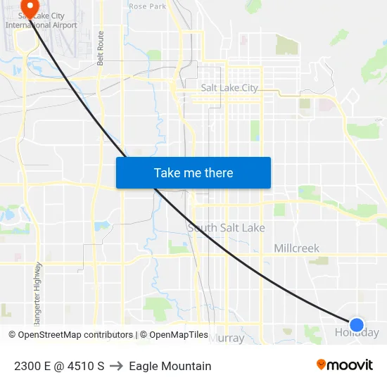 2300 E @ 4510 S to Eagle Mountain map