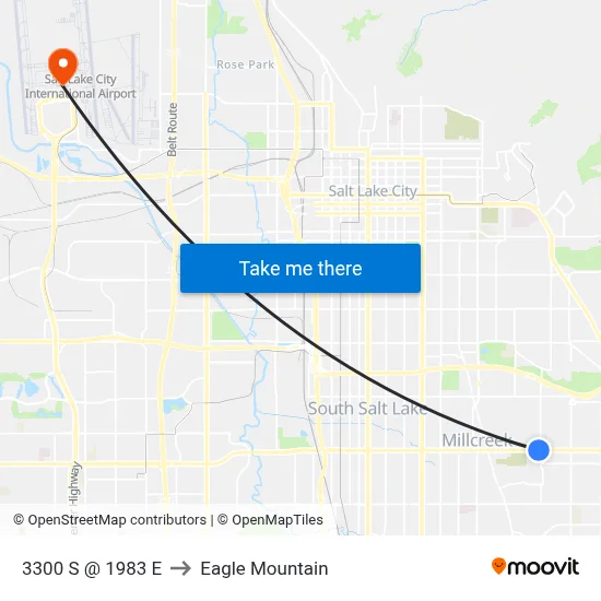 3300 S @ 1983 E to Eagle Mountain map