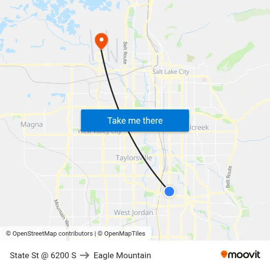 State St @ 6200 S to Eagle Mountain map