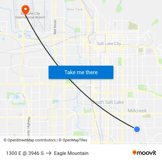 1300 E @ 3946 S to Eagle Mountain map