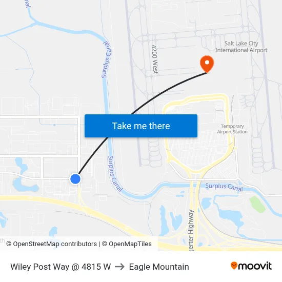 Wiley Post Way @ 4815 W to Eagle Mountain map