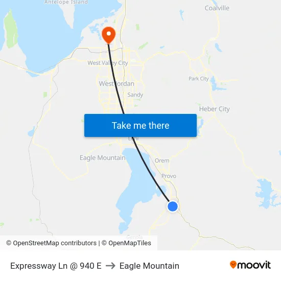 Expressway Ln @ 940 E to Eagle Mountain map