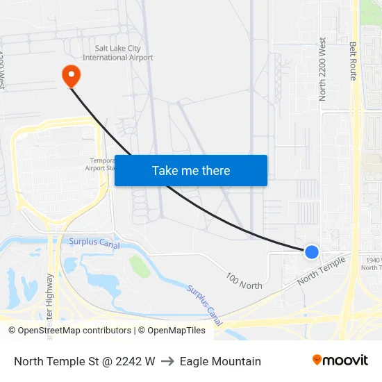 North Temple St @ 2242 W to Eagle Mountain map